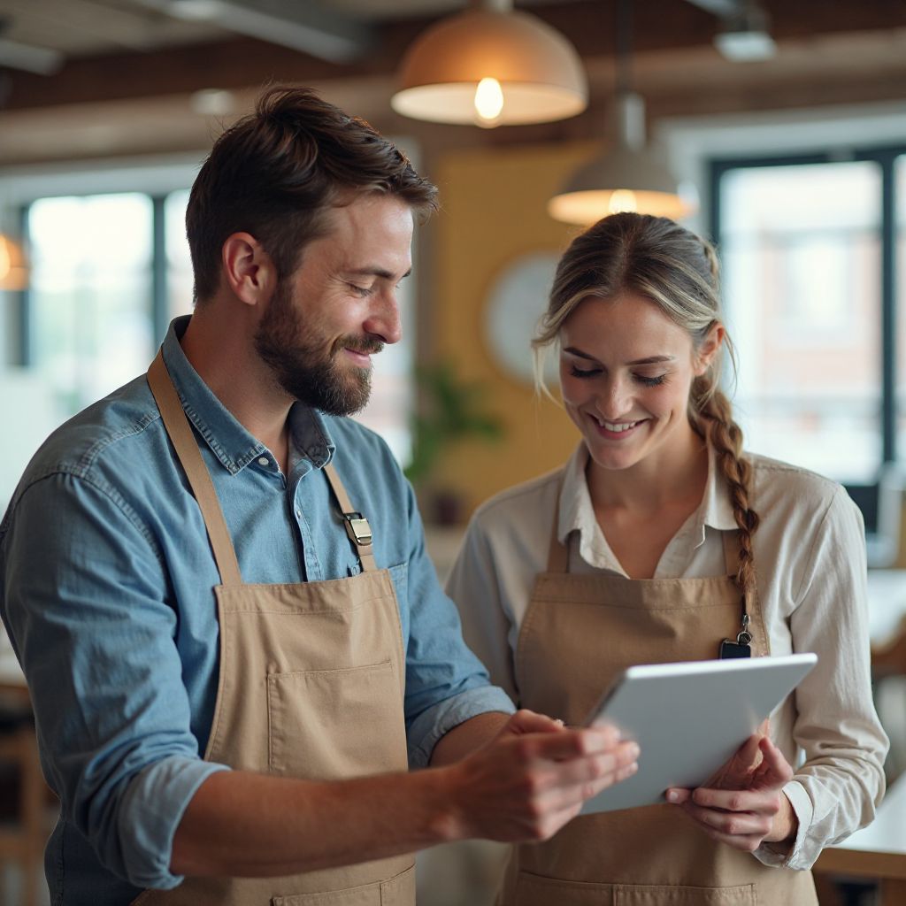 Happy customer interaction