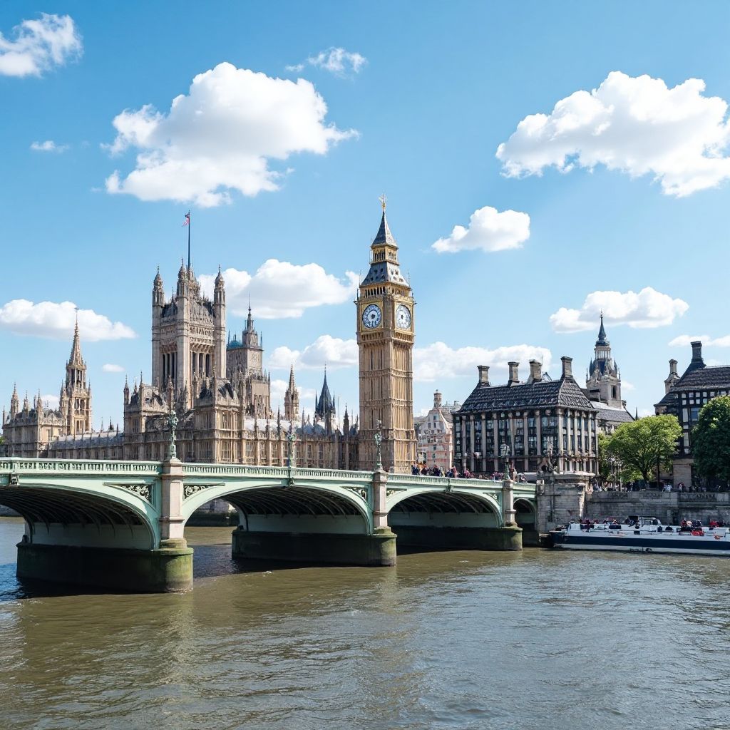 London historic architecture along Thames